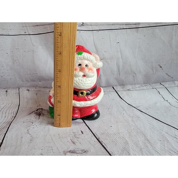 Vtg Russ Berrie Chalkware Santa Clause Coin Piggy Bank #3425 Made In Taiwan - Picture 3 of 9